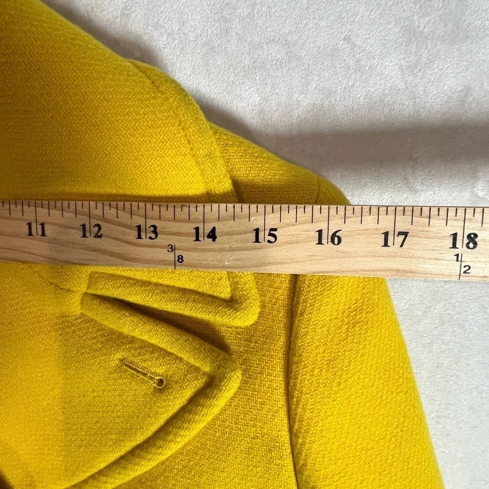 J. Crew Size 4 Stadium Cloth Nello Gori Yellow Majesty Wool Pea Coat Jacket EUC - Picture 8 of 13